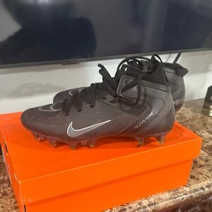Nike Black and Silver Football Cleats